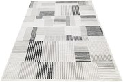 Nowoczesny popielaty dywan w geometryczny wzór B3-A17