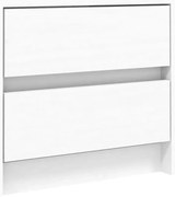 Drewniana biała szafka nocna z 2 szufladami K4-F41