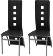 Zestaw 2 czarnych krzeseł tapicerowanych S6-P12