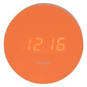 Karlsson 5981OR designerski zegar LED z budzikiem,pomarańczowy, średnica 9 cm