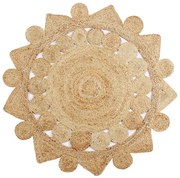 Pleciony okrągły dywan z juty 150 cm F8-B11