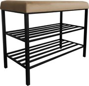 Stojak na buty z siedziskiem GAJA MG06 czarny/cappuccino ATOS