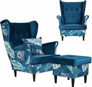 Fotel uszak z podnóżkiem Ari Print Duo FamilyMeble