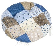 Bellatex Poduszka Adéla pikowana okrągła Patchworkniebieska 40 x 40 cm