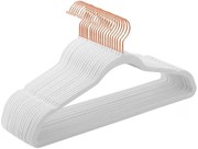 Zestaw 20 Białych Wieszaków Welurowych F8-Z36