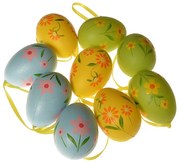 Zestaw wiszących jajek ogrodowych, wysokość 5 cm,9 sztuk w opakowaniu, różne kolory