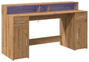 Biurko podświetlane 160 cm dąb artisan D9-A74