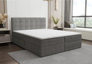 BEDANTE Łóżko kontynentalne KIDA 140x200 Curio 93 Ciemnoszary Łóżko małżeńskie Łóżko hotelowe Sypialnia Materac Topper Schowek