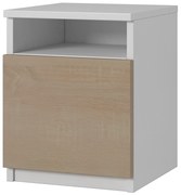 Szafka nocna CLASSIC – Biała/Dąb Sonoma | 40x30x30 cm