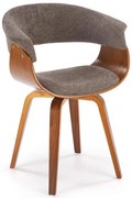 Tapicerowane krzesło w stylu retro popiel + orzech L8-Z32