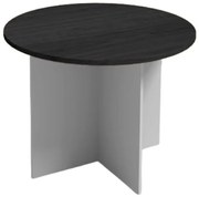 Stół konferencyjny z okrągłym blatem PRIMO GRAY, średnica 100 cm, szary/wenge