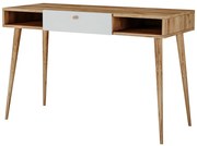 Skandynawskie biurko z szufladą dąb craft + biały F6-K22