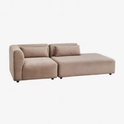 Fogler 2-częściowa Narożna Sofa Modułowa Z Prawym Szezlongiem Sztruksu Camel - Sklum