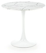 Stół okrągły DENVER 80x80 biały marmur HALMAR