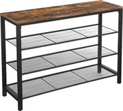 Regał na buty 100x30x72 cm czarny rustykalny brąz Indestic