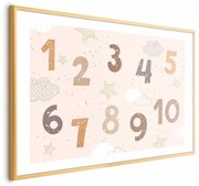 Plakat Cyferki 90x60 cm z ramą złotą z marginesem ARTGEIST B