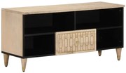 Drewniana szafka pod tv z czarnymi wstawkami A9-D40