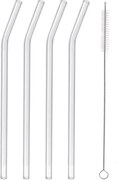 Orion Zestaw szklanych słomek do picia ze szczoteczką, 4 szt.