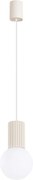 Kremowa lampa wisząca ze szklanym kloszem ø 12 cm Orbital – Sollux