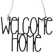 Tabliczka metalowa Welcome Home, czarna, 26,5 x 18 cm