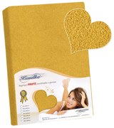 Bellatex Prześcieradło frotte Kamilka musztardowy, 90 x 200 cm, 90 x 200 cm