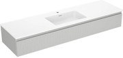 Mexen Rivel szafka łazienkowa 160 cm z umywalką Otis, 1 szuflada, ryflowana , szara mat/biała mat - 91A20-16023-1-BF62-W18M01