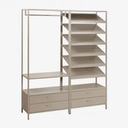 Janine 2-częściowa Otwarta Szafa Modułowa Z Szufladami I Półką Na Buty Ze Stali Moka Brown - Sklum