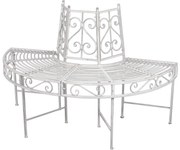 Biała metalowa ławka ogrodowa Varda – Garden Pleasure