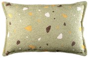 Zielona poduszka na sofę dziecięcą z materiału bouclé/z tkaniny szenilowej Terrazzo Bolster – Wigiwama