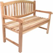 Teakowa ławka ogrodowa Bradford 2-osobowa, 120 cm, drewno