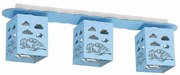 Lampa sufitowa niebieska, potrójna, autka RALLY BLUE 3xE27 60W