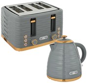 HOMCOM Zestaw 2 w 1: Toster i Czajnik, 7 Stopni Zrumienienia, Funkcje Rozmrażania i Podgrzewania, Szary