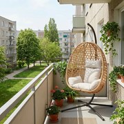 Fotel wiszący kokon Nicodem beżowy PATIO