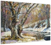 Obraz namalowanego zimowego krajobrazu (70x50 cm)