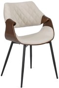 Welurowe industrialne krzesło pikowane beżowy + orzech R1-W41