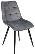 Szare welurowe krzesło do stołu H8-S14