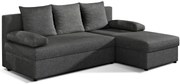 Ciemnoszara rozkładana narożna sofa GINO, dwustronna