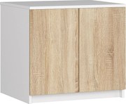 Nadstawka na szafę AKORD S60 Biała 60 cm 2 drzwi kolor Dąb Sonoma mat 2 półki 60x51x55 cm