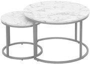 Zestaw okrągłych stolików kawowych z marmurkowym blatem G8-B48