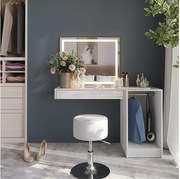 Stół do toalety biały/biały wysoki połysk 120x50.1x76 sherry