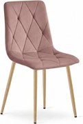 Różowe aksamitne krzesło LIBRA CLOUD ROSE