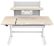 Białe podnoszone biurko szkolne elektryczne z nadstawką A6-S29