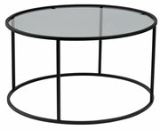 Stolik konferencyjny Aurum Black z ciemnym szkłem, 80 cm