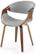 Kubełkowe krzesło w stylu retro orzech + popielaty C7-S58