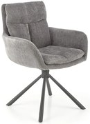 Popielate tapicerowane krzesło obrotowe K2-G69