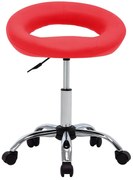 Czerwony tapicerowany taboret na kółkach D3-M40