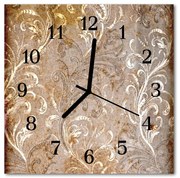 Zegar ścienny kwadrat Wzór kwiaty