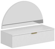 Toaletka wisząca z lustrem i oświetleniem LED - 1 szuflada - Biały - FRALYN marki Pascal Morabito