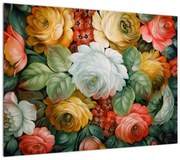 Obraz namalowanego bukietu kwiatów (70x50 cm)