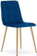Komplet 4 granatowych welurowych krzeseł D1-C76